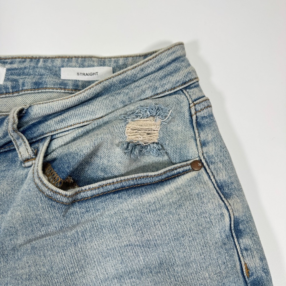Judy Blue Jeans Womens 16W Light Wash Distressed Straight Side Slit Plus - Picture 12 of 16